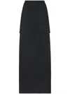 Rosetta Getty Floor-length Layered Maxi Skirt In Black