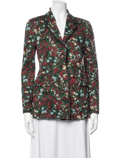 Pre-owned Rosetta Getty Floral Print Blazer W/ Tags In Green