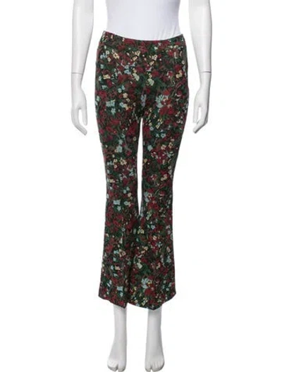 Pre-owned Rosetta Getty Floral Print Flared Pants In Green