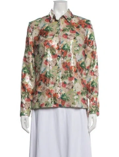 Pre-owned Rosetta Getty Floral Print Jacket W/ Tags In Neutral