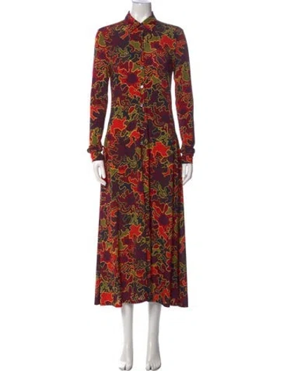 Pre-owned Rosetta Getty Floral Print Long Dress In Black