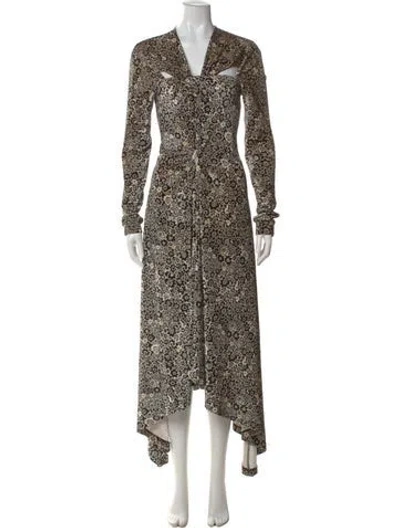 Pre-owned Rosetta Getty Floral Print Long Dress In Black