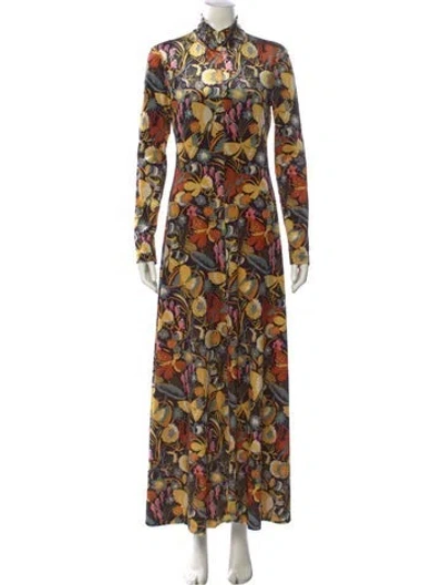 Pre-owned Rosetta Getty Floral Print Long Dress In Multi