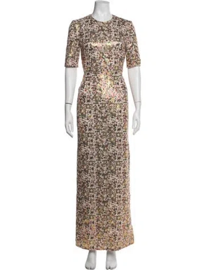 Pre-owned Rosetta Getty Floral Print Long Dress In Multicolor