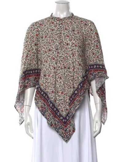 Pre-owned Rosetta Getty Floral Print Long Sleeve Top In Multicolor