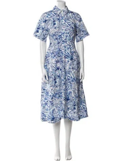 Pre-owned Rosetta Getty Floral Print Midi Length Dress In Blue