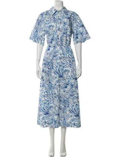 Pre-owned Rosetta Getty Floral Print Midi Length Dress In Blue
