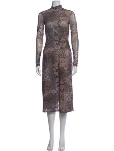 Pre-owned Rosetta Getty Floral Print Midi Length Dress In Purple