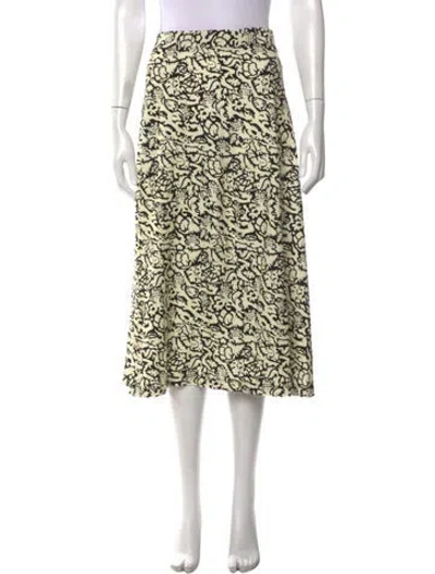 Pre-owned Rosetta Getty Floral Print Midi Length Skirt W/ Tags In Neutral