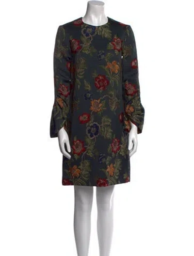 Pre-owned Rosetta Getty Floral Print Mini Dress In Green