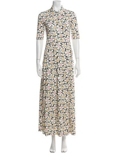 Pre-owned Rosetta Getty Floral Print Pant Set In Neutrals