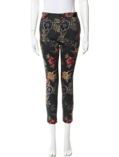 Pre-owned Rosetta Getty Floral Print Skinny Leg Pants In Blue