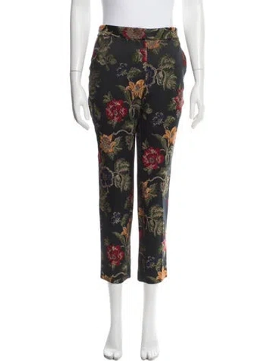 Pre-owned Rosetta Getty Floral Print Skinny Leg Pants In Green