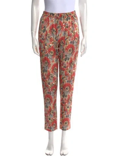 Pre-owned Rosetta Getty Floral Print Skinny Leg Pants W/ Tags In Red