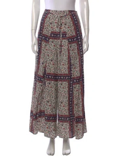 Pre-owned Rosetta Getty Floral Print Wide Leg Pants In Multi