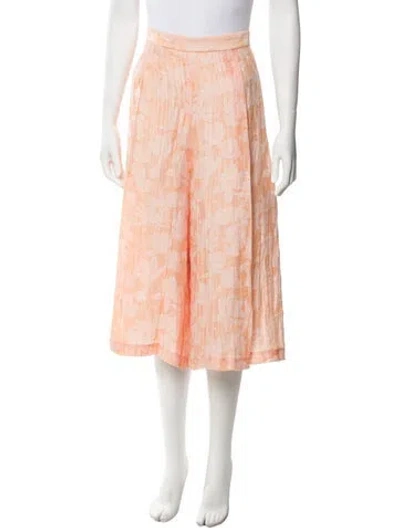 Pre-owned Rosetta Getty Floral Print Wide Leg Pants In Orange