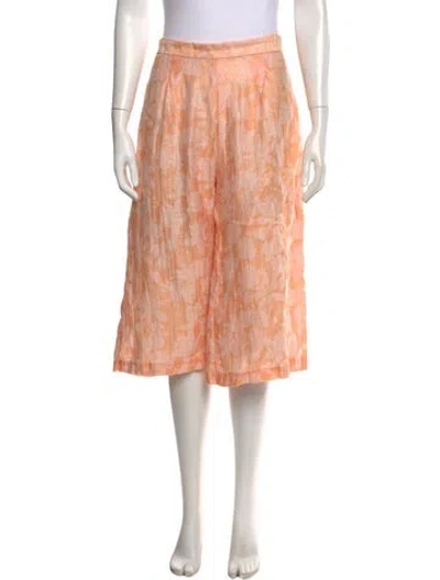 Pre-owned Rosetta Getty Floral Print Wide Leg Pants In Orange