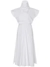 Rosetta Getty Funnel-neck Midi Dress In White