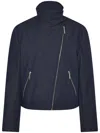 Rosetta Getty Funnel-neck Twill-weave Jacket In Blue
