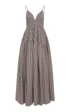 Rosetta Getty Plaid Gathered Peplum Maxi Camisole Dress In Multi