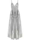 Rosetta Getty Gathered Peplum Camisole Dress Silver In Silver