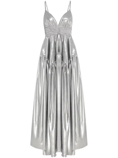 ROSETTA GETTY GATHERED PEPLUM MAXI DRESS