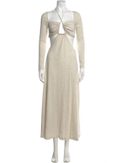 Pre-owned Rosetta Getty Halterneck Long Dress In Neutrals