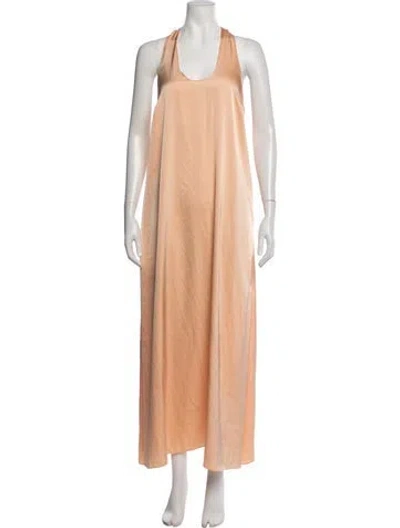 Pre-owned Rosetta Getty Halterneck Long Dress In Orange