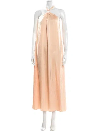 Pre-owned Rosetta Getty Halterneck Long Dress In Pink