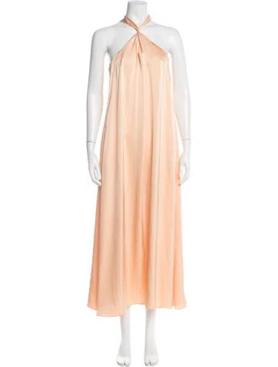 Pre-owned Rosetta Getty Halterneck Long Dress In Pink