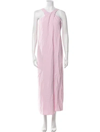 Pre-owned Rosetta Getty Halterneck Long Dress W/ Tags In Pink