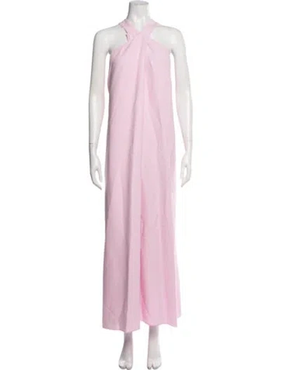 Pre-owned Rosetta Getty Halterneck Long Dress W/ Tags In Pink