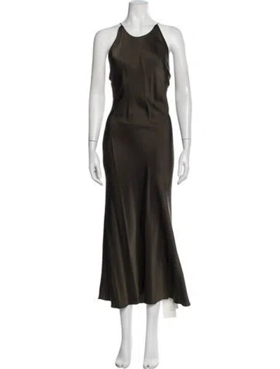 Pre-owned Rosetta Getty Halterneck Midi Length Dress W/ Tags In Green