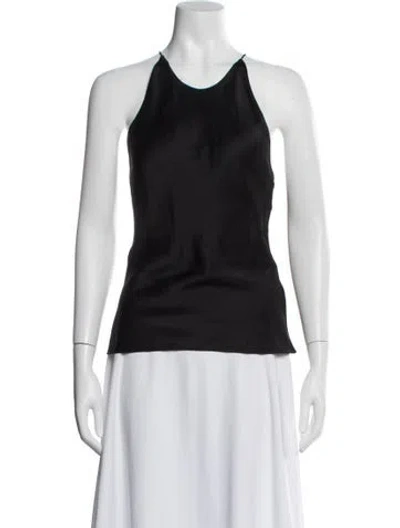 Pre-owned Rosetta Getty Halterneck Sleeveless Top In Black