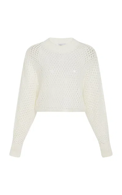 Rosetta Getty Hand-knit Mesh Sweater In White