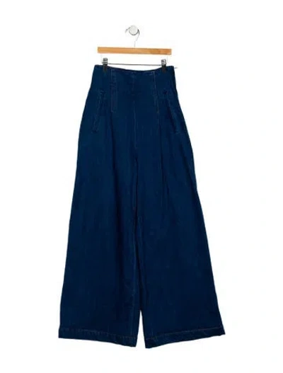 Pre-owned Rosetta Getty High-rise Wide Leg Jeans In Blue