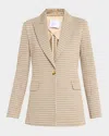 Rosetta Getty Houndstooth Double-knit Single-breasted Jacket In Multi