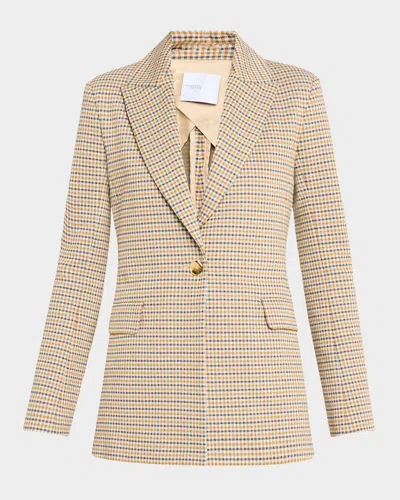 Rosetta Getty Houndstooth Double-knit Single-breasted Jacket In Multi