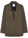 Rosetta Getty Houndstooth Peak Lapel Blazer In Green