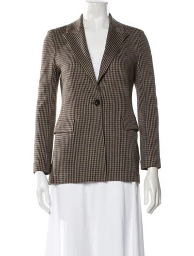 Pre-owned Rosetta Getty Houndstooth Print Blazer In Brown