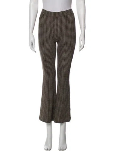 Pre-owned Rosetta Getty Houndstooth Print Flared Pants In Black