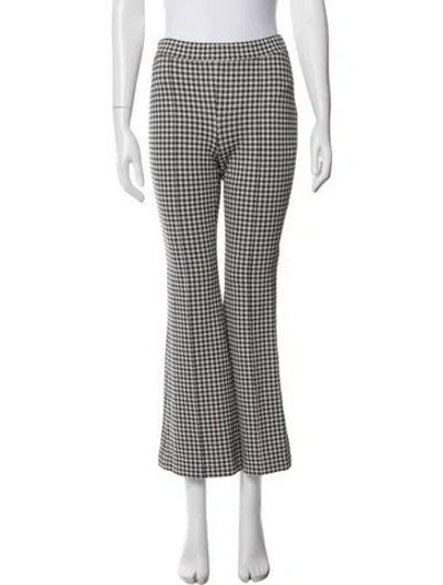 Pre-owned Rosetta Getty Houndstooth Print Flared Pants In White