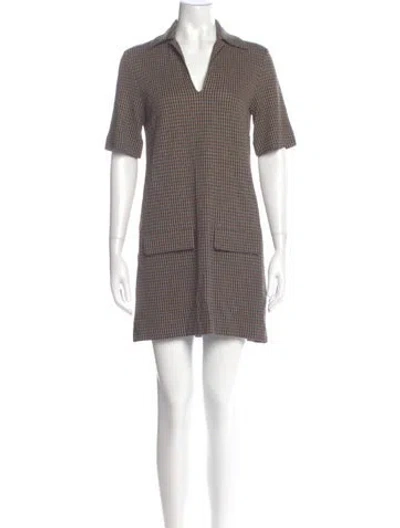 Pre-owned Rosetta Getty Houndstooth Print Mini Dress In Multi