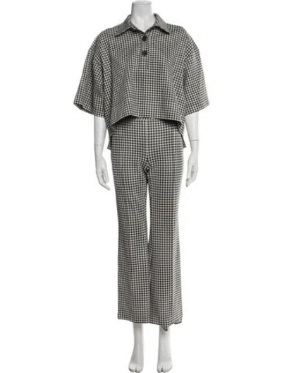 Pre-owned Rosetta Getty Houndstooth Print Pant Set In Multi