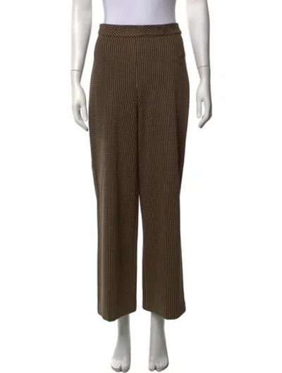 Pre-owned Rosetta Getty Houndstooth Print Straight Leg Pants In Brown