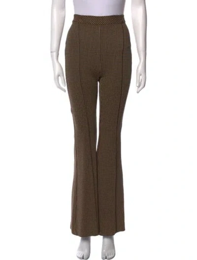 Pre-owned Rosetta Getty Houndstooth Print Wide Leg Pants In Brown