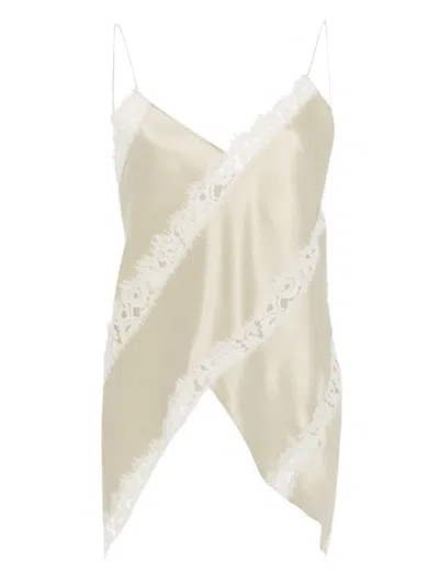 Rosetta Getty Lace-panel Blouse In Neutral