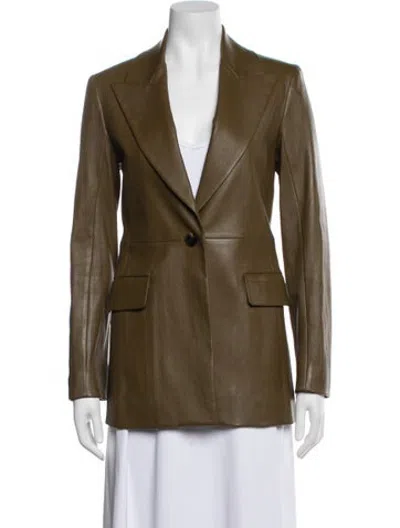 Pre-owned Rosetta Getty Lambskin Blazer In Green