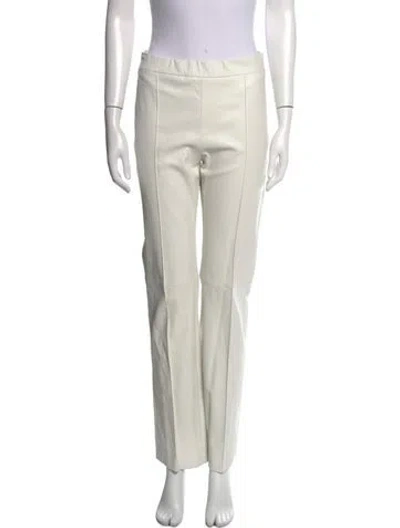 Pre-owned Rosetta Getty Lambskin Straight Leg Pants In Neutral