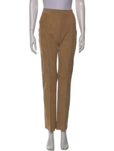 Pre-owned Rosetta Getty Lambskin Straight Leg Pants W/ Tags In Neutrals